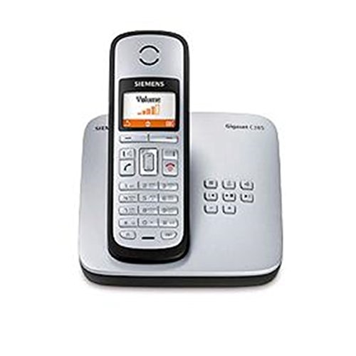 Siemens Gigaset C385 ECO schnurloses DECT Telefon mit beleuchtetem Farbdisplay und integriertem Anrufbeantworter, titanium