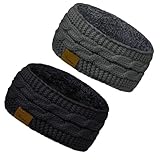 YSense Womens Ear Warmer Headband Cable Knit Winter Headbands Fleece Lined Ear Warmers Stocking Stuffers Gifts for Women