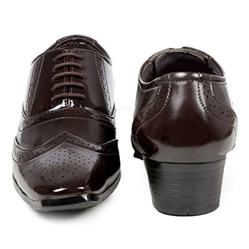 Image of BXXY TAN Height Increasing British Full Brogue Shoes for Men