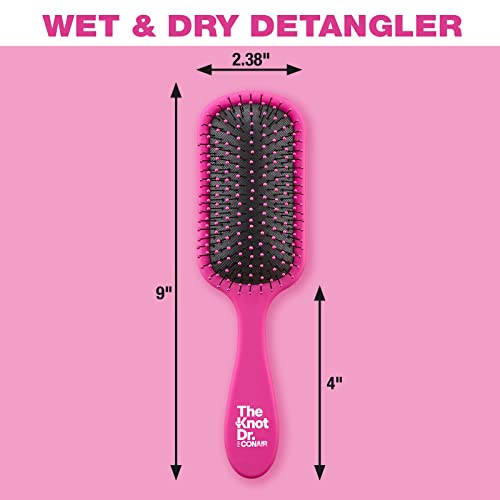 Conair The Knot Dr. hair brush by Conair - Detangling hair brush - Removes Knots and Tangles in wet or dry Hair - hair brushes for women - Pink