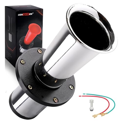 OOGA Air Horn 12V 110DB Aooga Ahooga Horn Complete Kit - Antique Classic Vintage Old Car Sound for Hot Rod, Model T, Golf Cart with Wire (1920s Air Horn) (silvery)