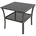 Outsunny Polyrattan Gartentisch, 50 x 50 x 45cm, wetterfest Beistelltisch für 4 Personen, Quadratisch Terrassentisch mit Ablage Glasplatte, Couchtisch Balkontisch für Garten, Terrasse, Balkon Grau