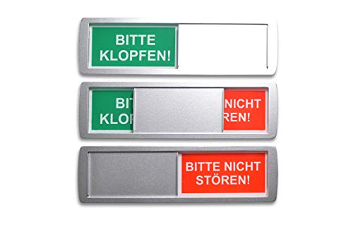1 GROßES BITTE KLOPFEN/BITTE NICHT STÖREN Schild 17,5x5cm NEU:Magnete im...
