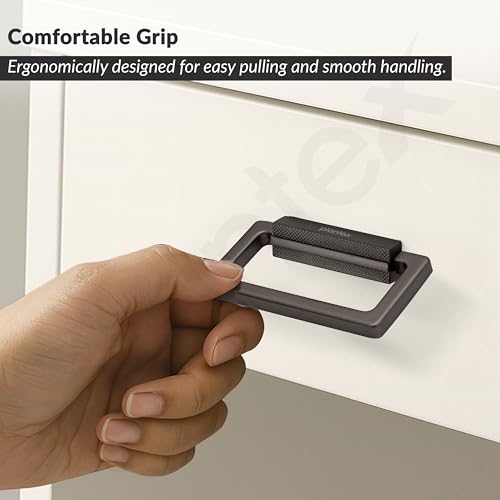 Image of Plantex Rajwadi Drawer Kadi /Drawer Handle /Kadi for Drawers /Pull-Push Kadi for Home /Office Cabinet - Pack of 4 (Satin Black)