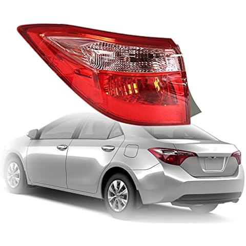 munirater 1-Pack Rear Left Tail Light Brake Lamp Assembly Replacement for 2017-2019 Toyota Corolla Outer Driver Side 8156002B00 TO2804130 Cover