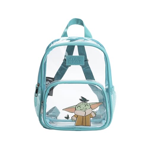 Star Wars The Mandalorian Grogu & Butterflies Clear 10 Adult Mini Backpack