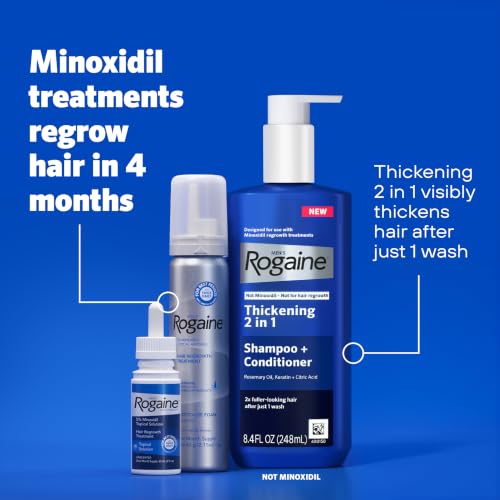 Men's Rogaine Extra Strength 5% Minoxidil Topical Solution, 3 x 2 fl. oz | Hair Loss & Regrowth Topical Treatment for Men, Unscented, Follicle Booster Liquid, 3-Month Supply - image 8