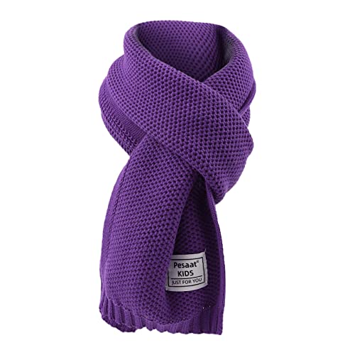 Image of PESAAT Kids Winter Infinity Scarf Knit Cotton Toddler Boy Girls Scarves