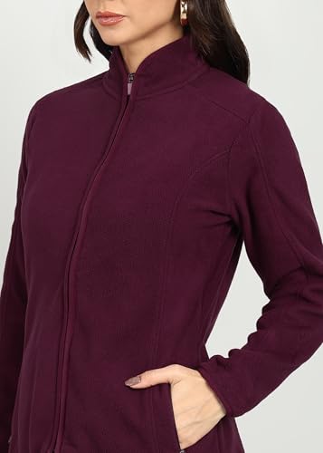 Image of Alan Jones Clothing Women's Standing Collar Zipper Fleece Standard Length Jacket