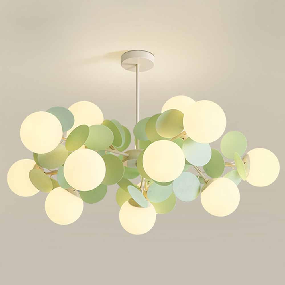 Trividha Light/Green/White Mid Century Globe Glass Pendant And Metal Chandelier Modern Restaurant Hanging Ing Fixture For Living Room Dining Room Bedroom Kitchen Cafe