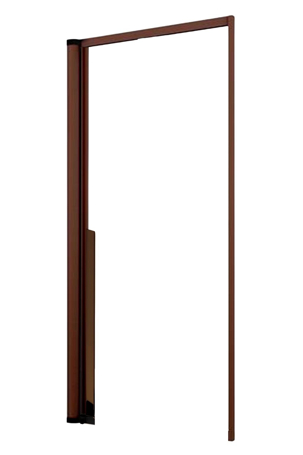 Zanzariera a Rullo Riducibile Laterale SENZA GUIDA A TERRA per Portefinestre in kit fai da te Vari Colori e Misure Guida ribaltabile (Marrone, 140 x 250)