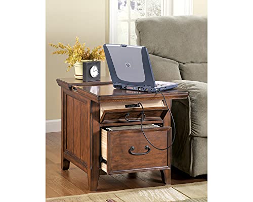 image for Signature Design by Ashley Woodboro Media End Table Dark Brown Finish,