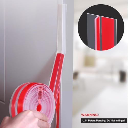 Image of URBANMONK T-Shape Silicon Door Bottom Sealing Strip | Window Sealing Strips for Gap | Door Bottom Sealing Strip Guard | Protector from Cockroach, Insect, Bugs, Air & Dust | (Transparent, 3 Meter)