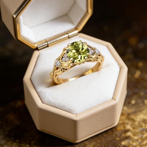 Image of Gemstone Vintage Rings for Women s925 Sterling Silver Round Cut 1.0 Carat Gemstone with Moissanite Promise Engagement Anniversary Ring for Her