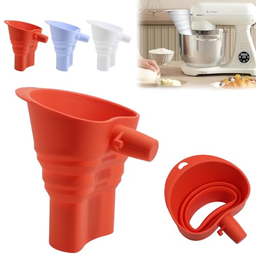Silicone Foldable Flour Funnel for KitchenAid Mixer 4.5–7 Qt