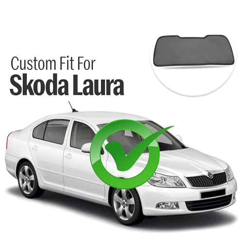 Image of Autofact Dicky Curtain for Laura | Custom Fit Rear Windshield Sunshade | Foldable Mesh | Privacy & Cooling Car Accessory | Car Rear Sun Shade Heat Reduction UV Block Easy Install Durable Black Mesh