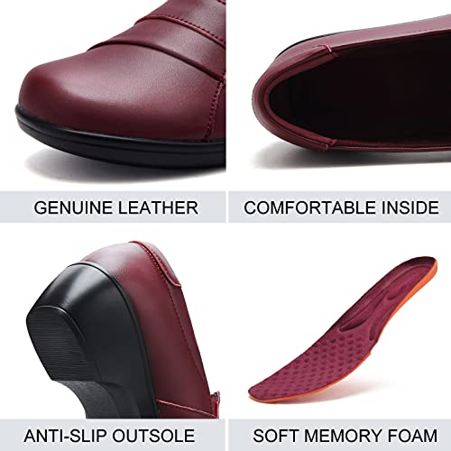 Image of UZB Loafers for Women Dress Shoes Low Heel Slip On Shoes Casual Work Office Dressy Shoes