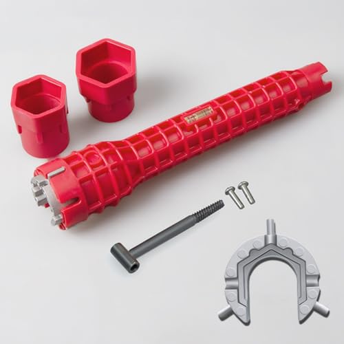 Tokaneit Llave de Tubo de Agua Multifuncional (8 En 1), Llave de Instalador de Fregadero, Llave para Instalador de Grifos, Llave De Tubo Multifunción, para Baño/Inodoro/Lavabos/Fontanería de Cocina