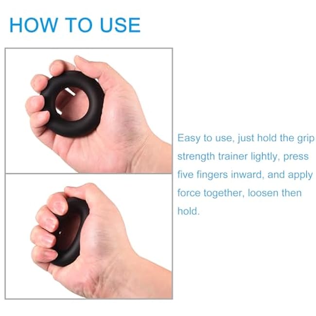 uxcell Hand Grip Strengtheners, 60Lb Silicone Grip Strength Training for Stress Relieve & Rock Climbing, 2 Pcs