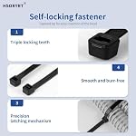 Cable Zip Ties 6 inch, 1000pcs Cable Ties Black, 40lbs Multi-Purpose Self-Locking Nylon Small Cable Management, UV Resistant Wire Ties, 150mm / 15cm Plastic Ties for Home, Garden, Workshop