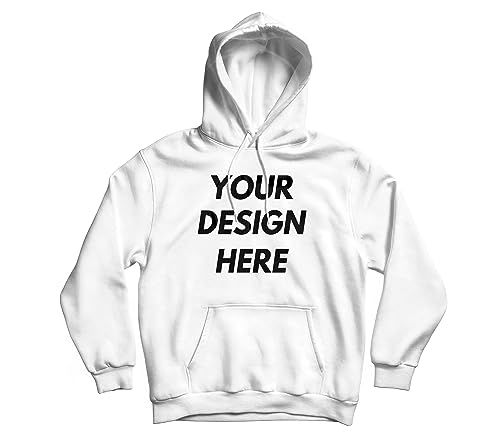 Image of Unisex Customized White 100% Cotton Hoodie - Personalized Text or Design