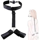 BDSM Bondage Restraints Couples Sex Toys, Bondage Fetish Slave Ball Gag Handcuffs & Ankle Cuffs Bondage Gear & Accessories, Adjustable Sex Straps Rope Sex Furniture Female Adult Sex Toys for Women Men