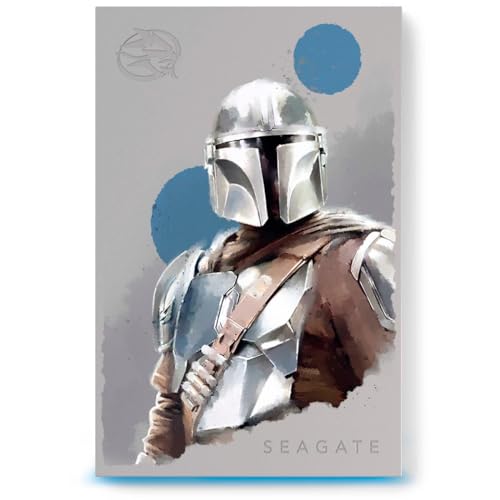 Image of Seagate The Mandalorian Drive Special Edition FireCuda External Hard Drive 2TB Officially-Licensed - USB 3.2 Gen 1 Blue LED RGB Lighting with 3 Years Rescue Data Recovery Services (STKL2000405)