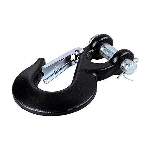 AMOPA Black Forged Steel Spring-Loaded Safety Latch Clevis Sling Hook WLL 35,000 lbs for 3/8