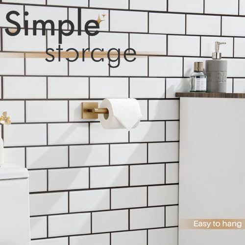 Image of KOKOSIRI Toilet Paper Holder Toilet Roll Holders Hold Mega Rolls Kitchen Bathroom Tissue Paper Dispenser Champagne Bronze Stainless Steel, B2008CPG