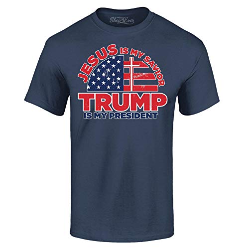 T-shirt Trump is My President bleu marine ample taille L pour éviter l'inconfort
