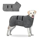 Facile à Utiliser : le Peignoir en Microfibre pour Animaux est doté de fermetures Velcro pratiques au niveau du cou et du ventre pour l'habiller et le déshabiller sans effort et sans gêner les mouvements de votre animal. Les sangles réglables au niveau du cou et de la queue assurent un ajustement confortable
