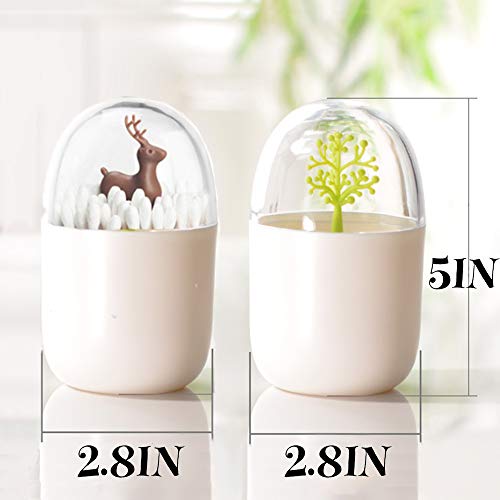 Qtip and Toothpic Holder, Cotton Ball Holder, Q-tip Dispenser Apothecary Jars Bathroom, Acrylic Cotton Swab Holder Organizer Container for Q-Tips, Cotton Rounds, Balls, Cotton Swabs, Makeup Sponges - Thumbnail 7