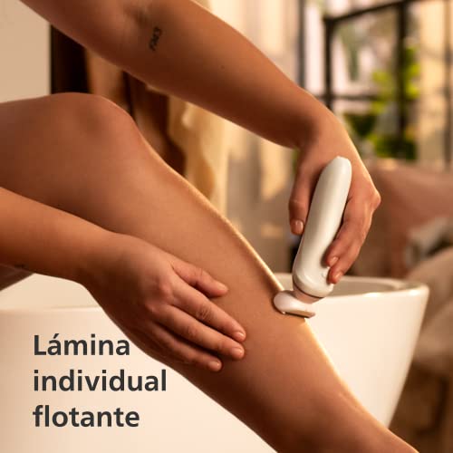 Philips Afeitadora de Mujer Serie 6000, 6 accesorios, Incluye Perfilador Bikini, Guante Exfoliante, Peine Guia y Cepillo de Limpieza, BRP146/00, Blanco - imagen 3