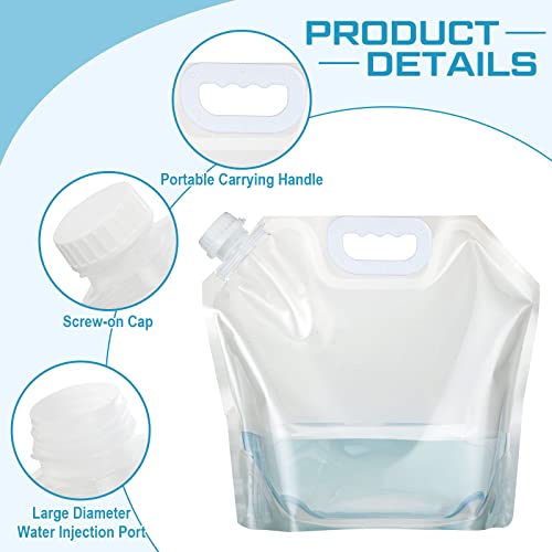 Didaey 2.6 Gallon Collapsible Water Container Bag, 30 Pack Bpa-Free Clear Plastic Storage Jug Folding Water Bag Bulk For Camping, Hiking, Emergency Water Storage Large Canteens Jug Bag #TOP2