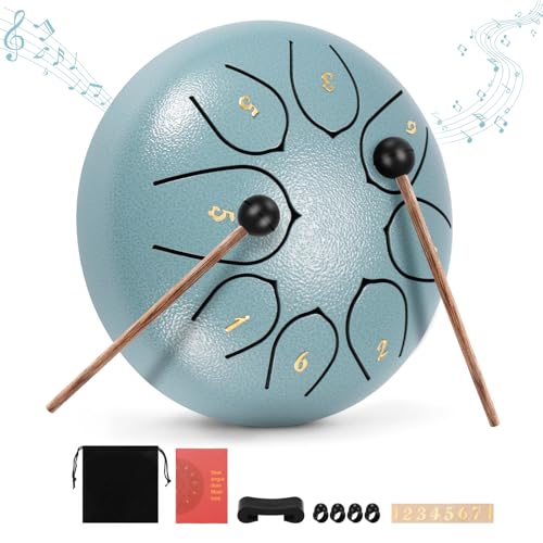 Riveted Steel Tongue Drum 6” 8 Tone D Key