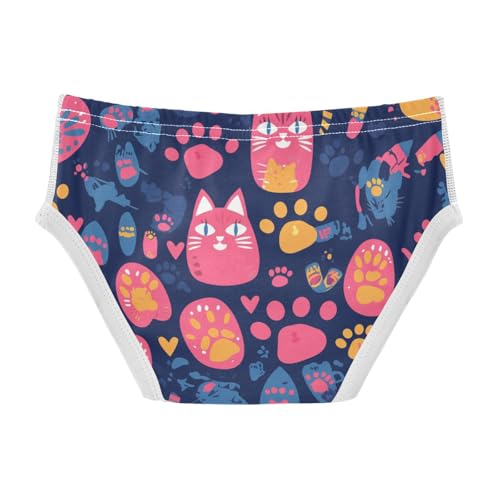KLL Footprint Cat Toddler Boy Soft Briefs Breathable Undies2