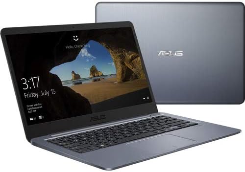 ASUS Laptop E14 Thin & Light Laptop, 14” FHD Display, Intel Pentium N5000 Quad-Core Processor up to 2.7 GHz, 4GB RAM, 128GB Storage, Fingerprint Reader, Windows 10 S, E406MA-DH21, Star Gray