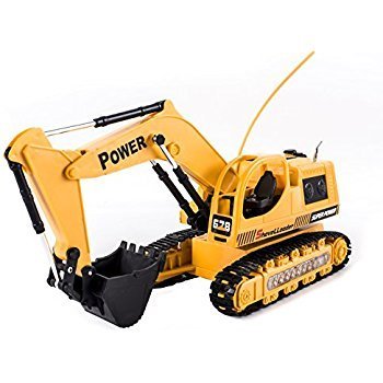 Image of 5 Channel Super Power R /C Excavator JCB Toy Truck (Yellow, Black) with Flash Light Full Functional RC Excavator, Toys for Kids