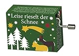 Christmas Hand Crank Music Box: Plays Leise rieselt der Schnee - Snow Falls Softly at Night...