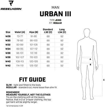 REBELHORN Urban III Jeans da Moto da Uomo Resistente Kevlar Dupont  Protezioni per Ginocchia e Fianchi Fori di Ventilazione 7 Tasche  vestibilità Ampia : Amazon.it: Auto e Moto