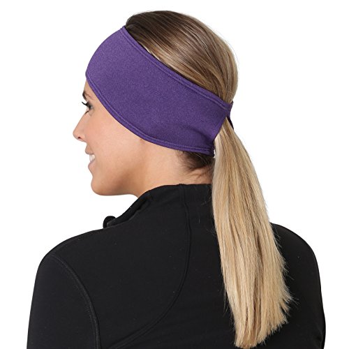 Trailheads Women’s Ponytail Headband | Moisture Wicking Ear Band | The Power Running Headband - Heather Purple #TOP3