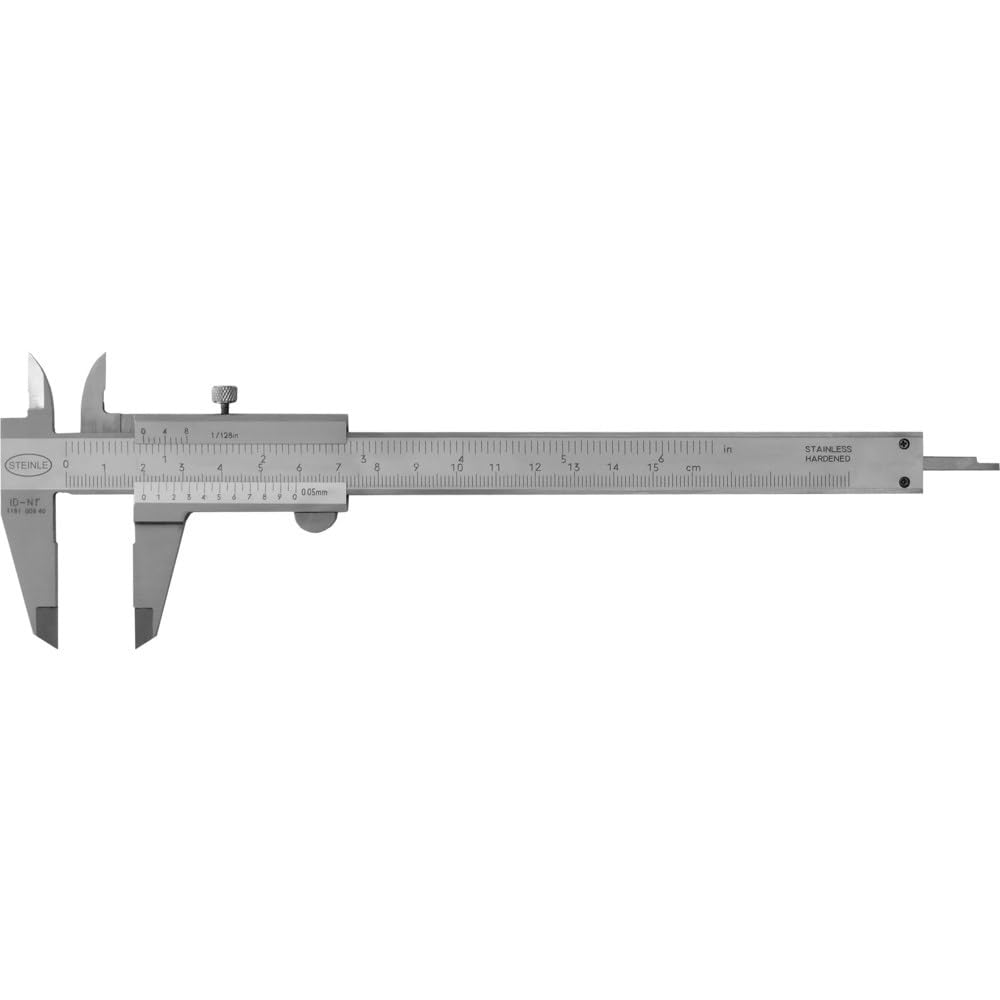 STEINLE Calibro a corsoio 1102 tasche, 150 mm, con vite di bloccaggio, lettura: 0,05 mm, DIN862, con tabella filettata inclusa