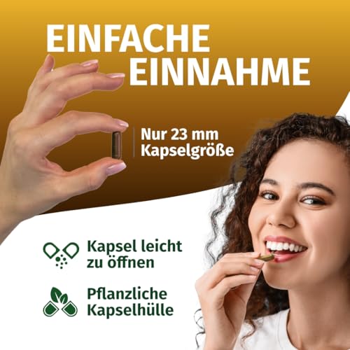 Green Naturals® 5-HTP Kapseln – Hochdosiert: 200 mg 5-HTP aus Griffonia Simplicifolia – 100 % Vegan & Ohne Zusätze – 180 Kapseln (6 Monate) – Premiumqualität aus Deutschland