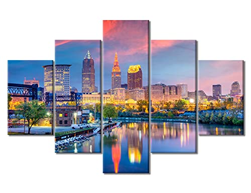 Décoration murale Cleveland salon grand format 5 pièces style loft américain