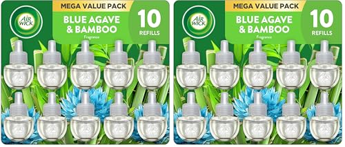 Air Wick Plug in Scented Oil Refill,10ct,Blue Agave and Bamboo,Air Freshener,Essential Oils,(Pack of 2) - image 1