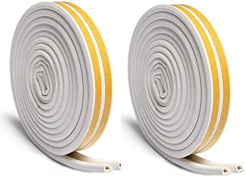 Ruban adhésif en mousse pour porte et fenêtre - 9 x 6 mm - 12 m - Type D - Blanc Cover