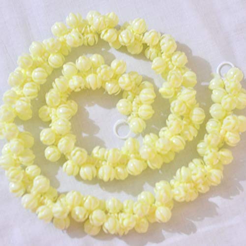 Artificial Jasmine Garland, Mullapoove mala with Real Jasmine Fragrance, As Used for Hair Accessory for Women and Girls, Length - 90 cm, Cream Color