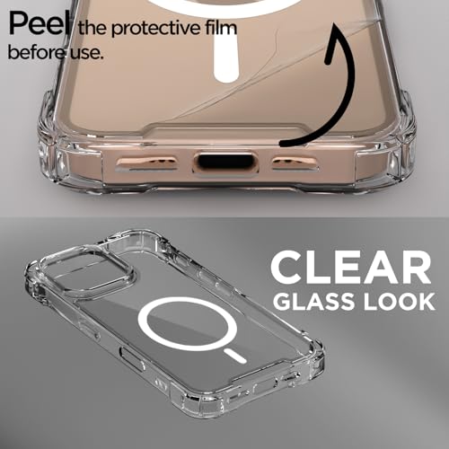 Image of Pikkme Back Cover for iPhone 16 Pro Max Mag-Safe Shockproof PC + TPU | Protective Case Magnetic Support | Bumper Case (Transparent Mag-Safe)