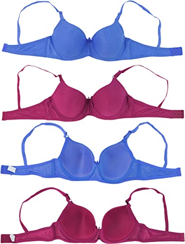 Image of ToBeInStyle Women's Pack of 6 Padded Assorted Styles Supportive Bras Cup Size - A to DDD