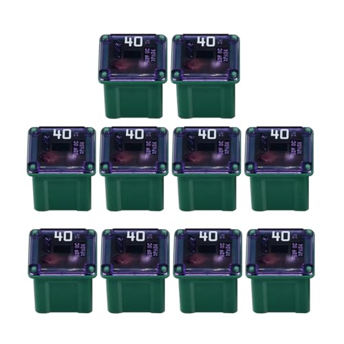 KHGUZ 10PCS Car Micro Cartridge Fuse OEM# 608830 40 Amp Vehicle Slow Blow FMM Mcase Type Fuses Low Profile Auto Square Female Fuses Accessories Universal for SUV Sedan Truck